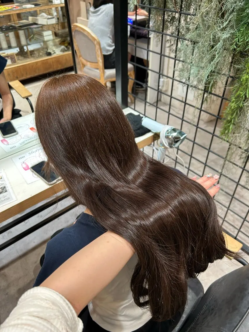 ロング カラー ブリーチ ブラウンカラー 透明感カラー ブリーチなしカラー ヘアカラー レイヤー/nail COCOROのヘアスタイル