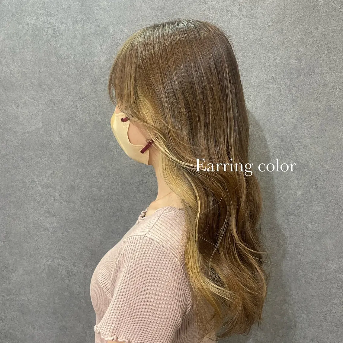 ロング カラー ブリーチ イヤリングカラー THE2ND 大竹 瞳のヘアスタイル
