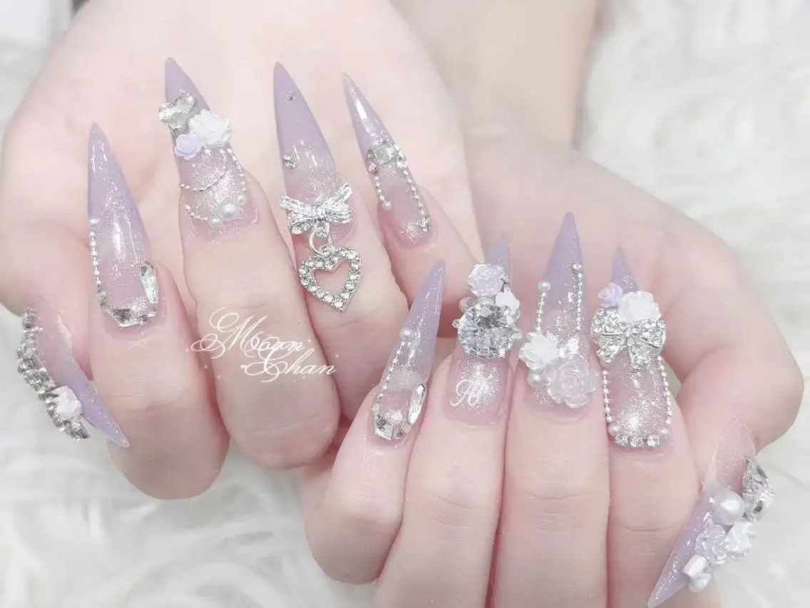 ネイル 成人式 ジェルネイル マグネットネイル 大理石ネイル(マーブル) 持ち込み ハンドネイル K.bi_nail ネイル長さ出し専門店のネイルデザイン
