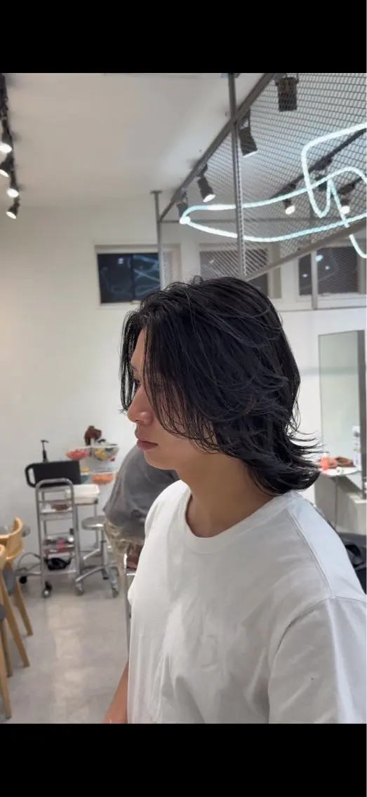 ミディアム パーマ メンズ カット パーマ fifth 菅崎愛斗のヘアスタイル