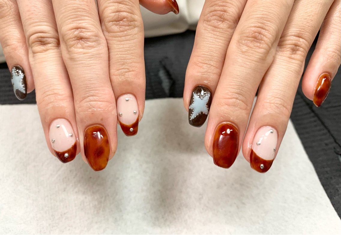 ネイル アートネイル べっ甲ネイル フレンチネイル キラキラネイル ミラーネイル ハンドネイル R ♡nailのネイルデザイン