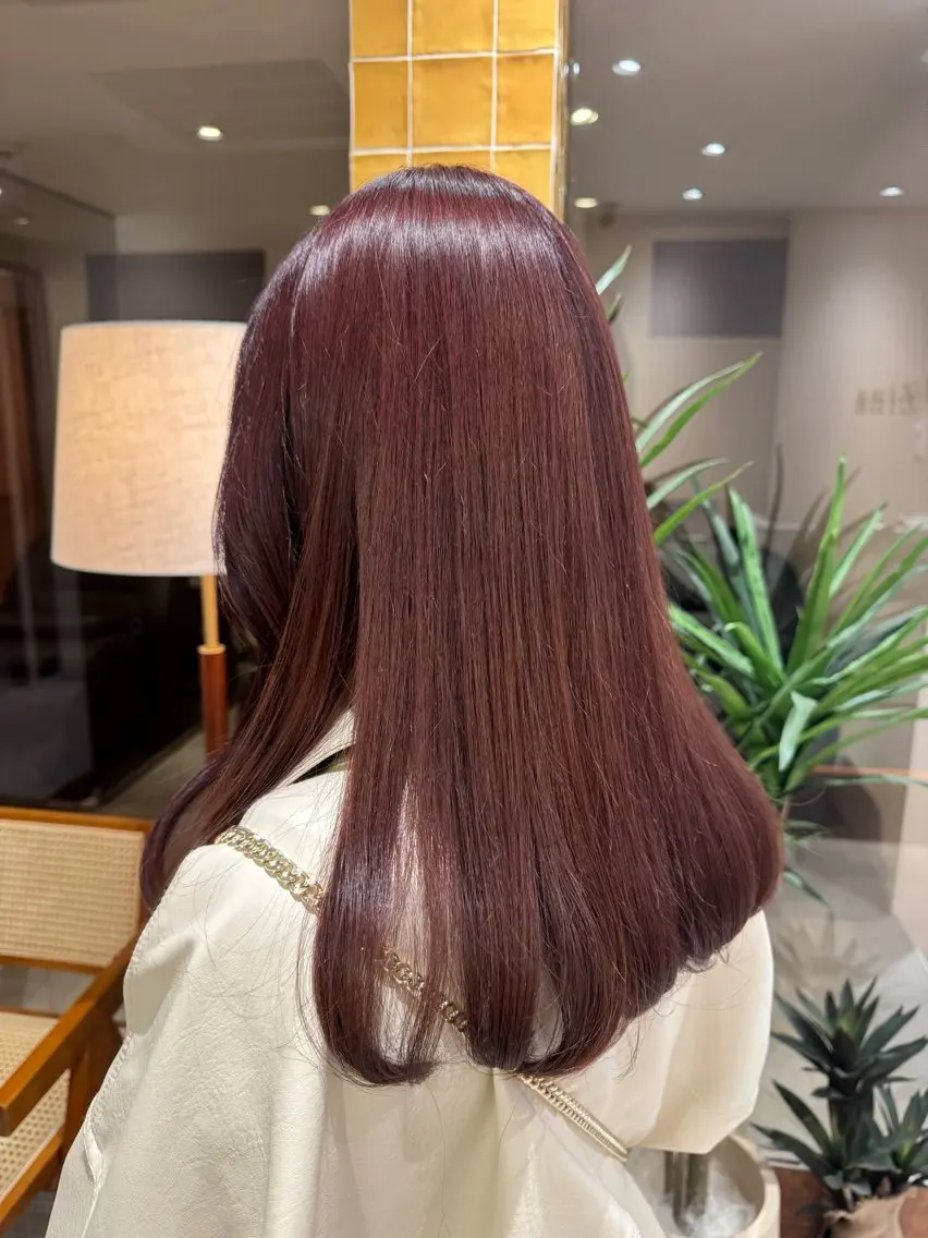 【🍒ピンク系カラー限定🍒】カット+ケアカラー+3stepトリートメント超音波付の写真