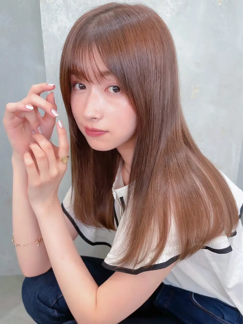 透明感カラー➕1stトリートメントの写真