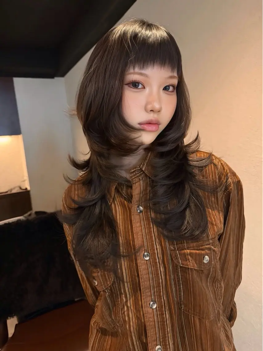セミロング レイヤーカット DEAN ISLA 海外風ヘアサロンのヘアスタイル