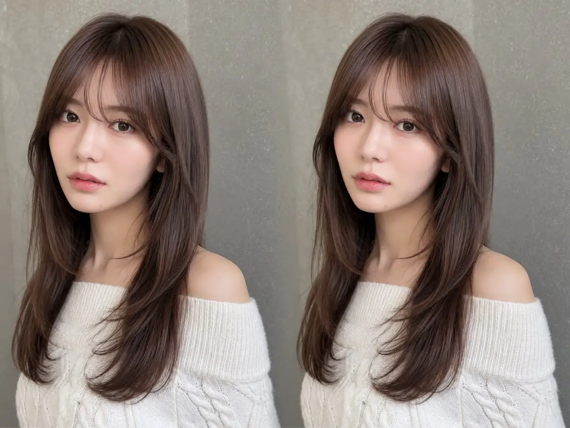 ミディアム カラー カット ヘアカラー トリートメント 🦋韓国風レイヤー/ 艶髪矯正🦋凛太郎のヘアスタイル