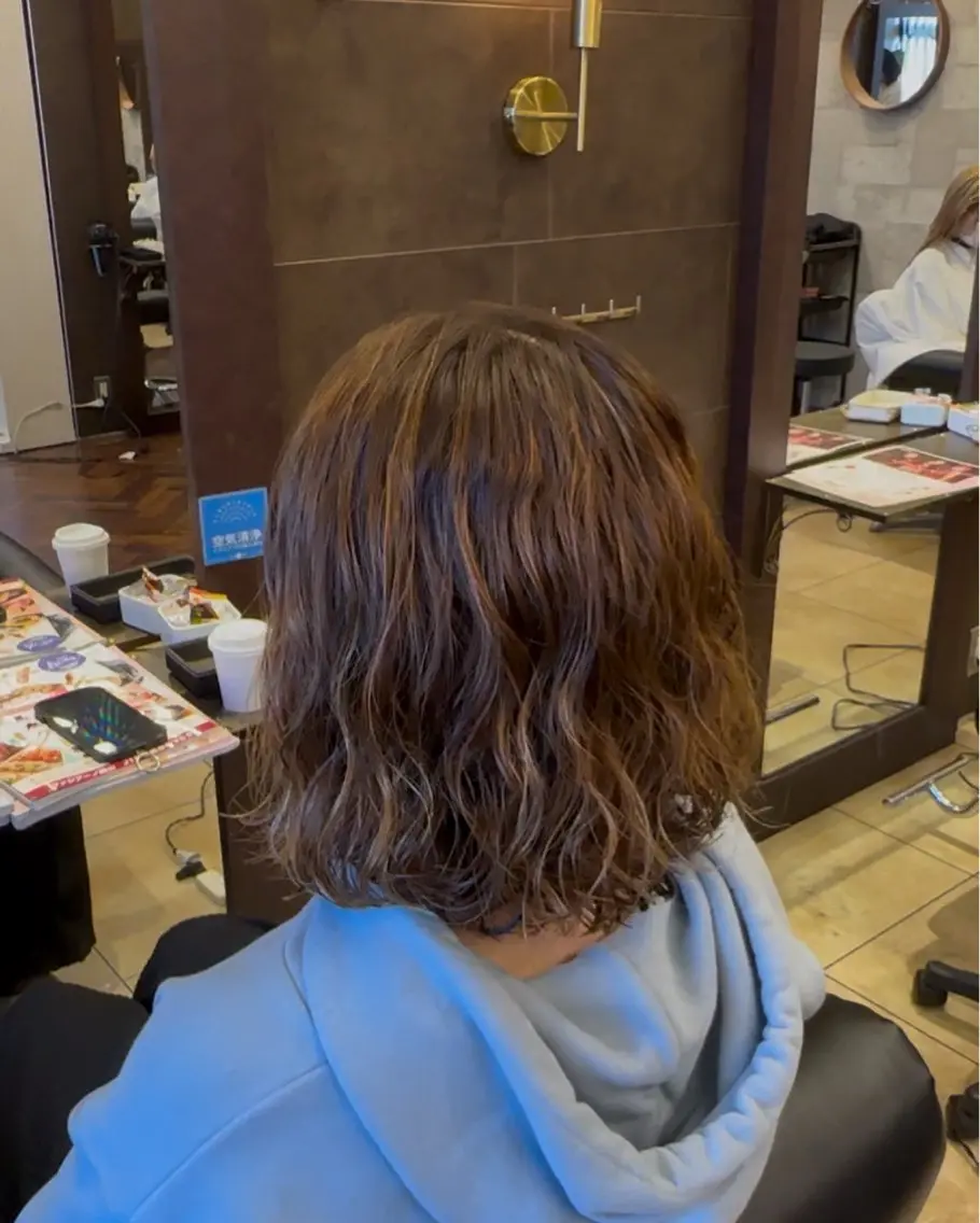 ミディアム パーマ ミディアムパーマ salowin Ryoのヘアスタイル