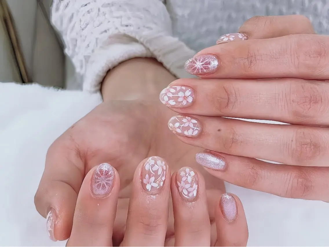 ネイル 長さ出し ジェルネイル マグネットネイル 持ち込み パラジェル EGAO NAIL 錦糸町店のネイルデザイン