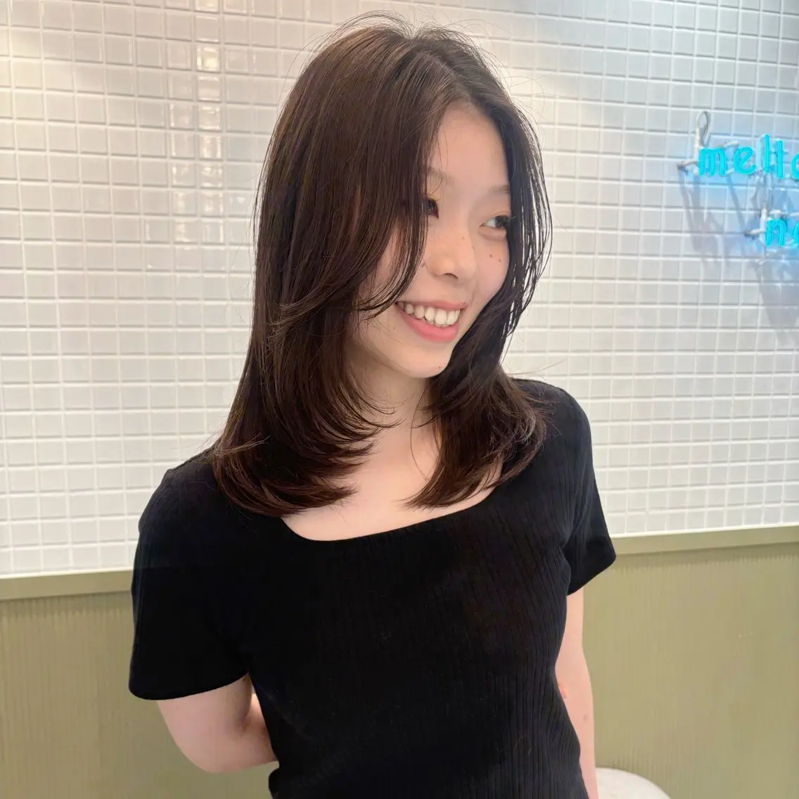 セミロング レイヤーカット カット ☕️NOA / レイヤーカット🍮のヘアスタイル