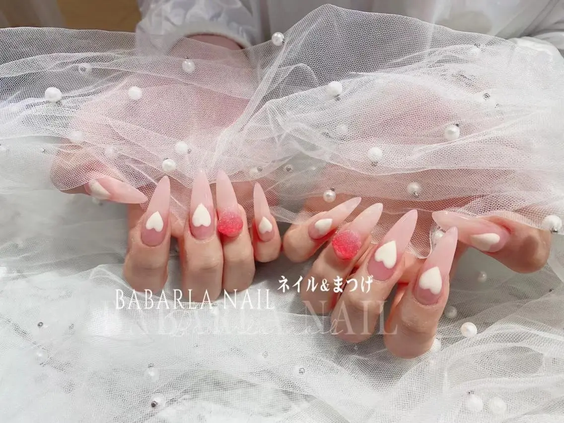 ネイル ハート ピンク Babarla Nailのネイルデザイン