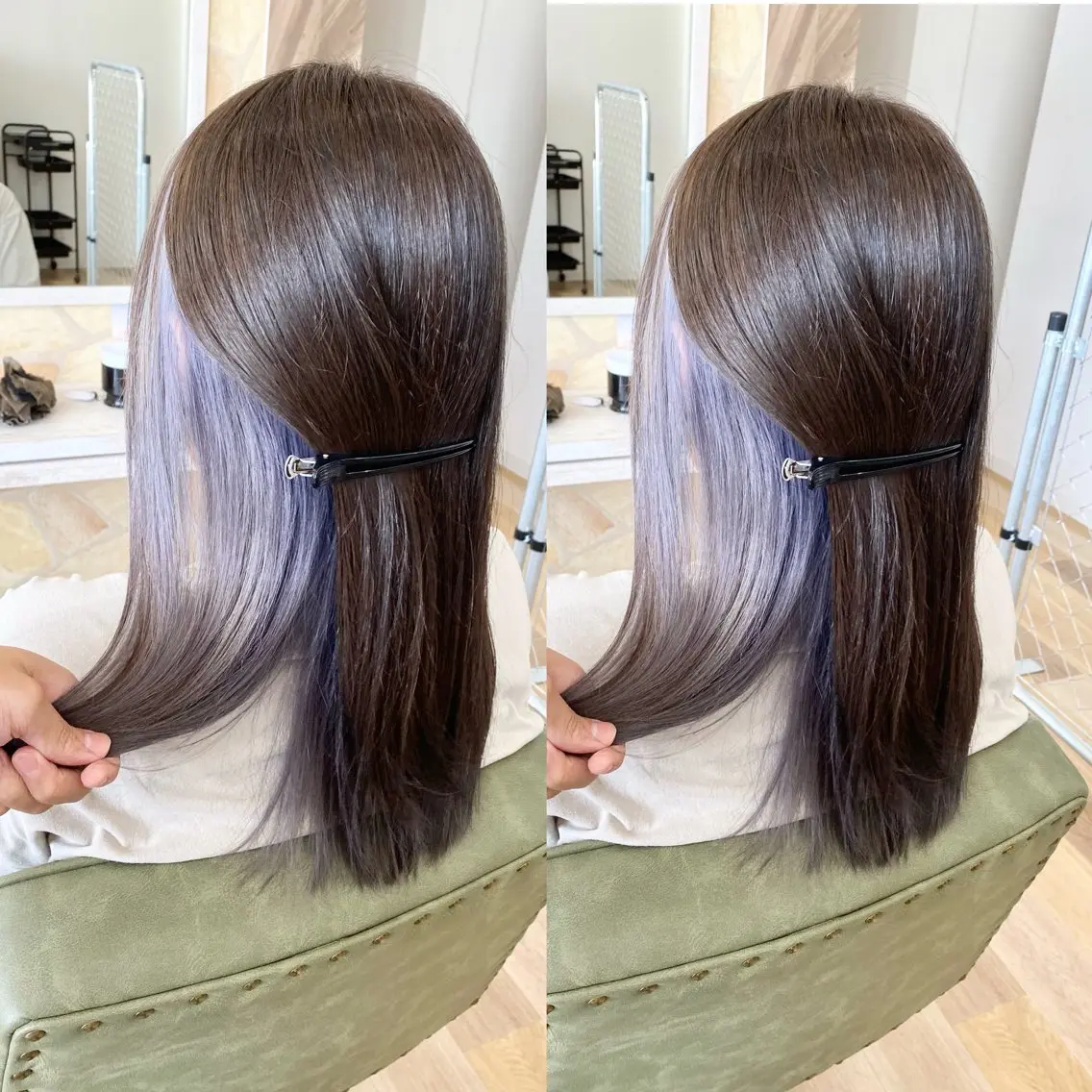 セミロング カット ヘアカラー トリートメント ケアブリーチ 黒瀬有汰のヘアスタイル