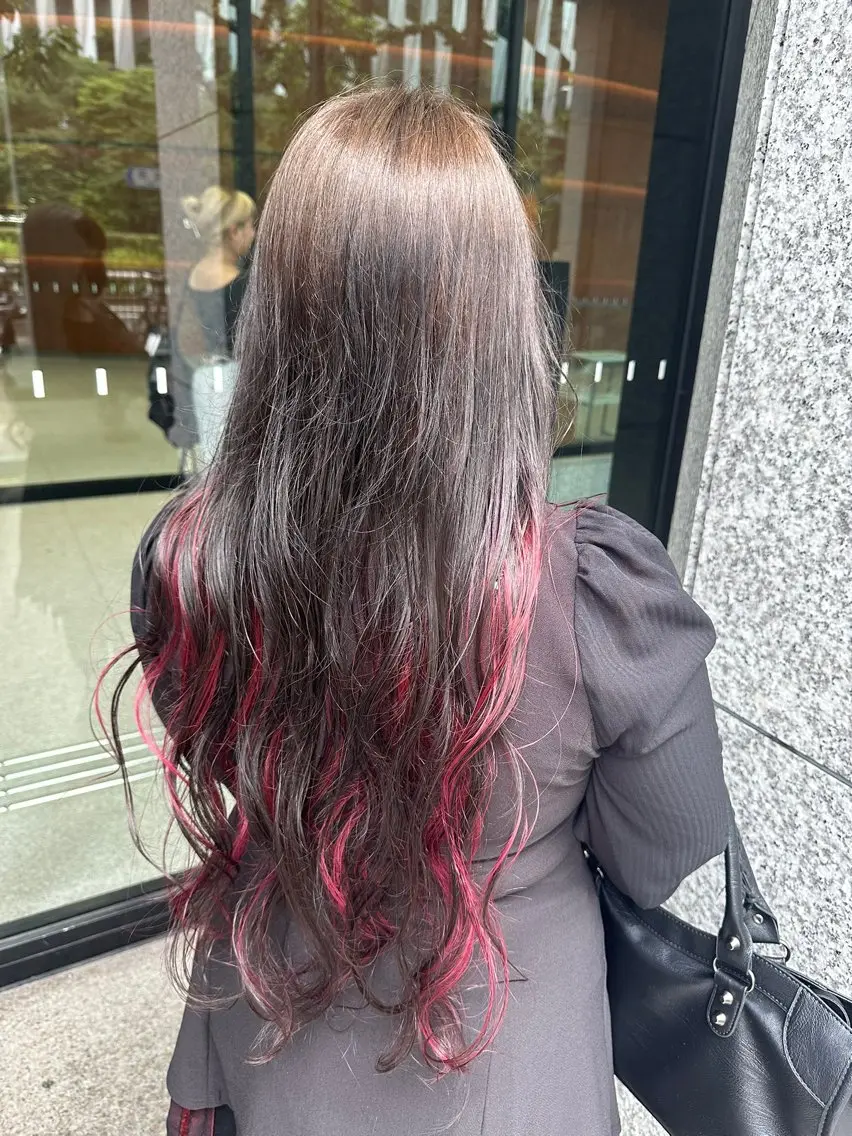 ロング カラー 顔まわりレイヤー 顔周りカット レイヤーカット カット トリートメント 🧼ROMEO京橋店 岡﨑桃花🧼のヘアスタイル