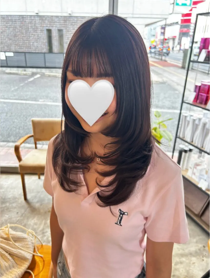 ロング カラー レイヤーカット カット ヘアカラー 田口 未侑のヘアスタイル