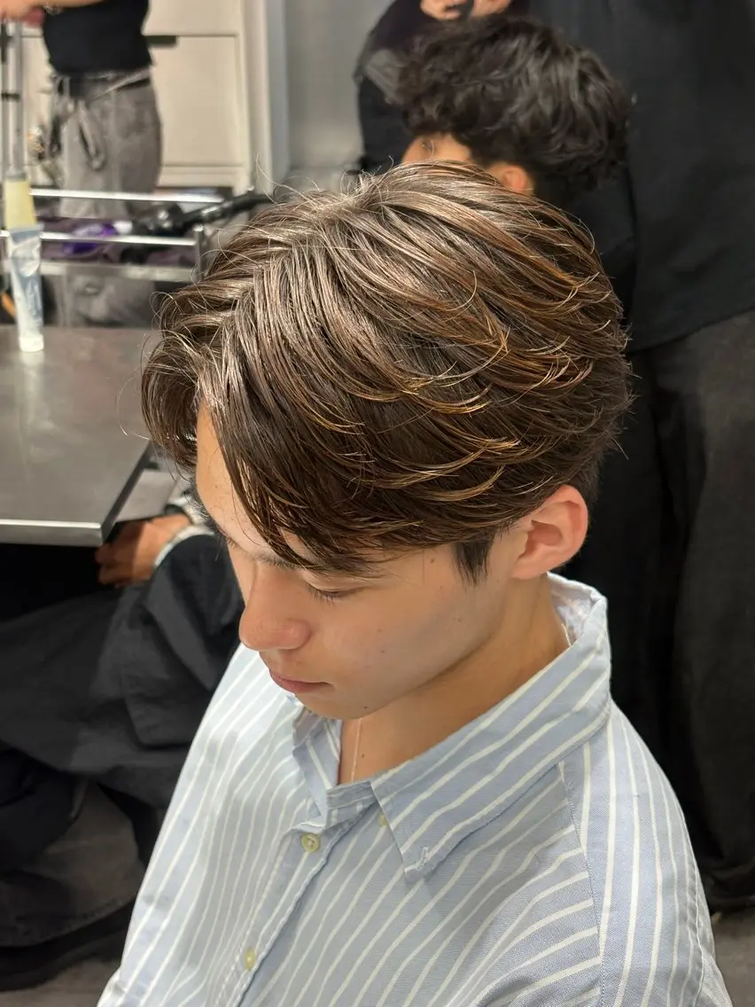 ミディアム カラー パーマ メンズ カット パーマ トリートメント ヘアセット 🔥最強メンズ特化/ パーマの達人🔥風見のヘアスタイル