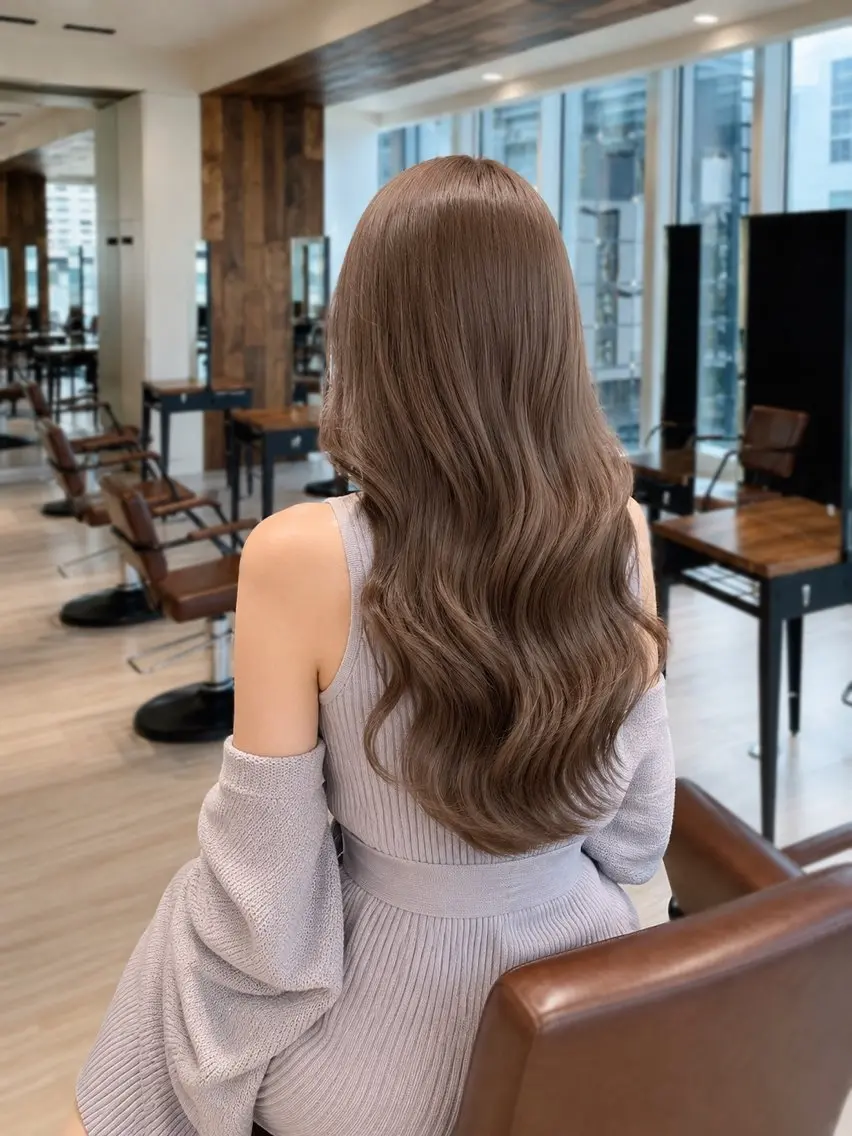 ロング カラー ヘアカラー トリートメント みこ🌙艶カラー/ ブラウン/ベージュのヘアスタイル