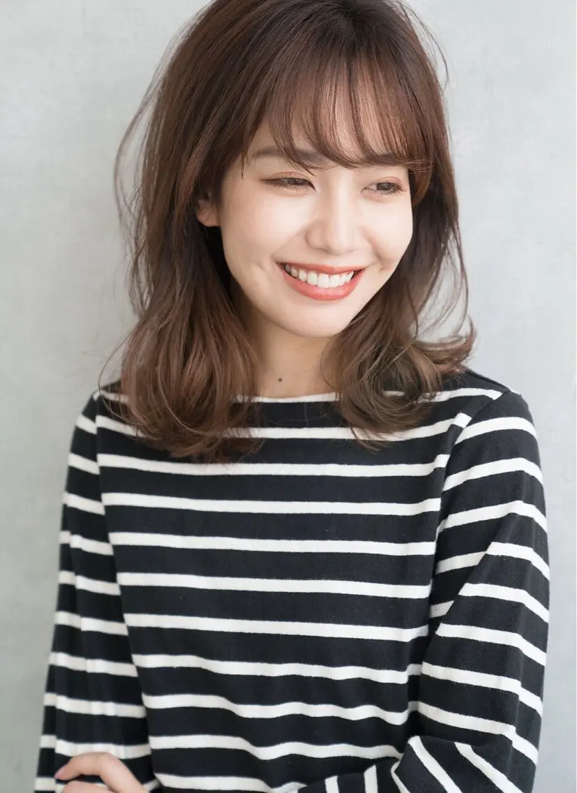 セミロング カット ヘアカラー トリートメント ヘッドスパ 博多 髪質改善/縮毛矯正のヘアスタイル