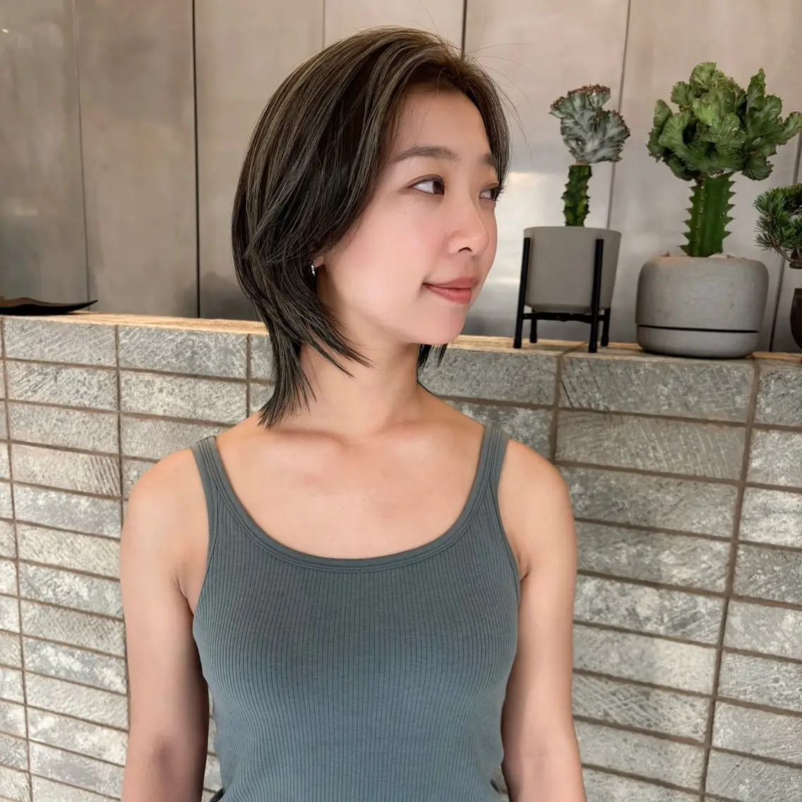 白髪ぼかしハイライトカラーの写真