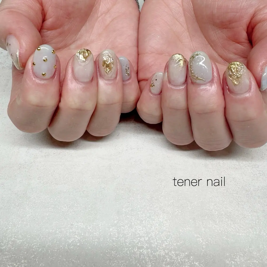 ネイル ゴールド ニュアンスネイル ハンドネイル テネルネイル tener nailのネイルデザイン
