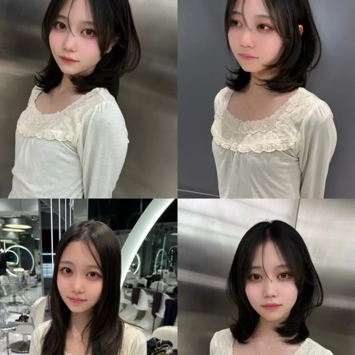 ショート くびれヘア 顔周りカット ハイレイヤー 韓国風ヘア レイヤーカット カット トリートメント がわ/ハイレイヤー /ハイトーンカラーのヘアスタイル