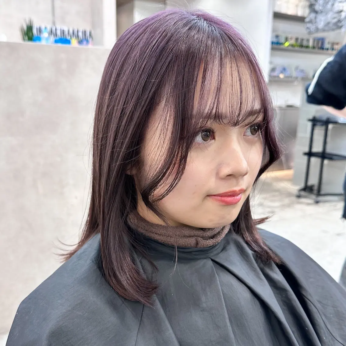 ミディアム カラー ブリーチ ラベンダーカラー ピンクカラー ピンクラベンダー 🎀モテ暖色× エクステ🎀あかりのヘアスタイル