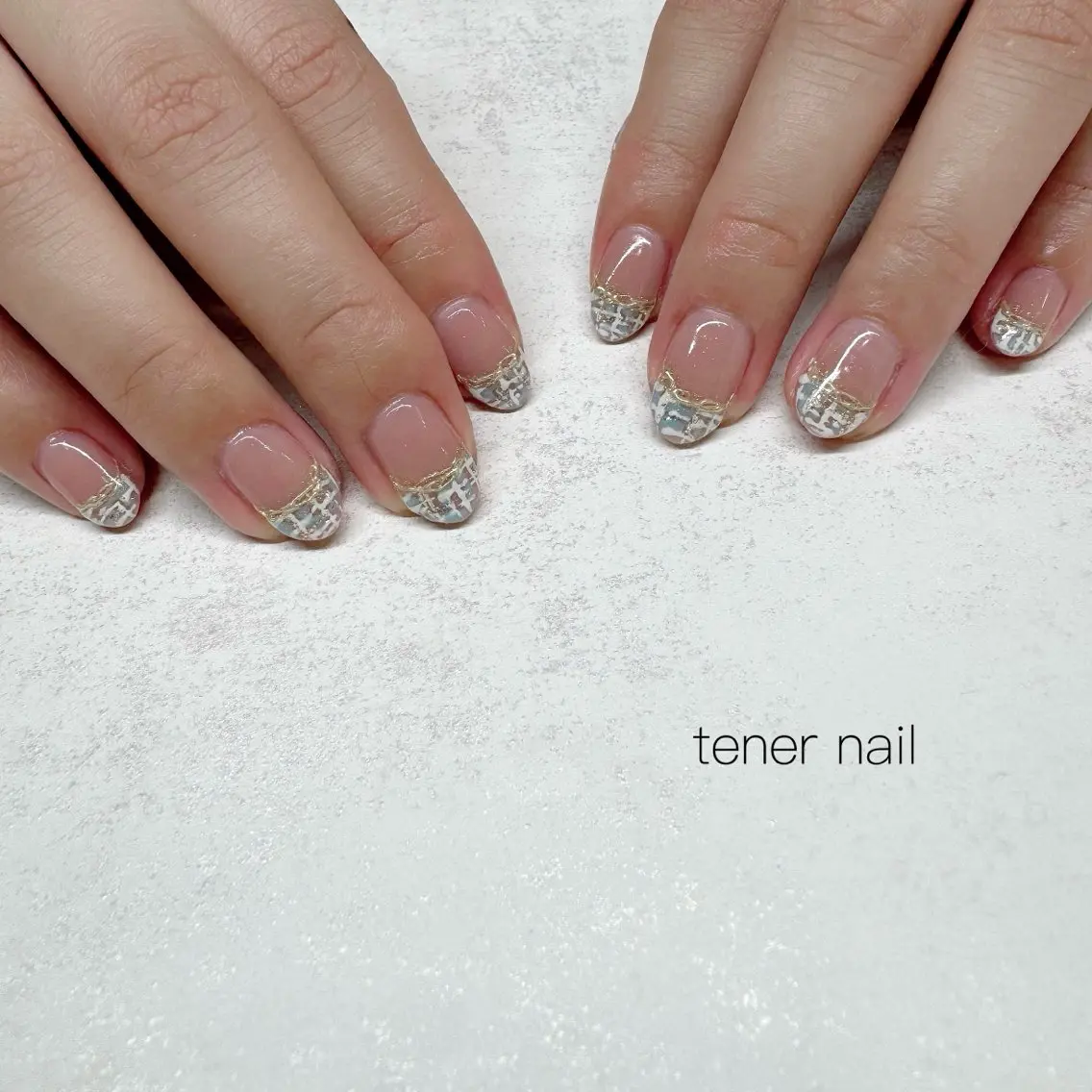 ネイル フレンチネイル ツイードネイル ハンドネイル テネルネイル tener nailのネイルデザイン