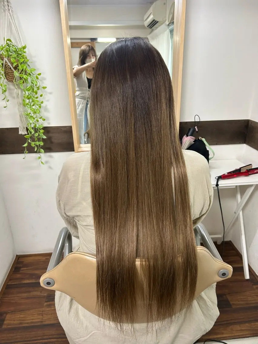 編み込みエクステ👑（最高級レミー人毛100％ストレート）67cm50本の写真