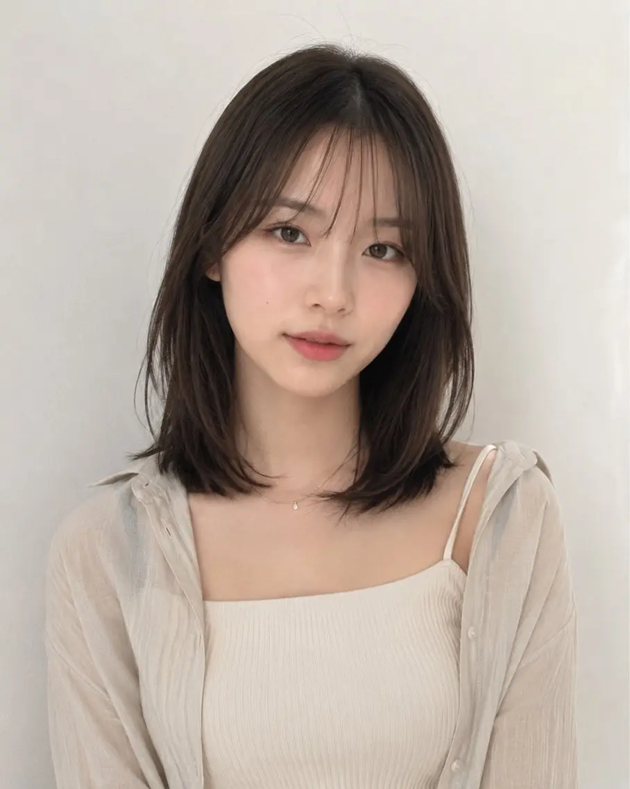 ミディアム アッシュ アッシュグレー アッシュグレージュ 顔周りカット レイヤーカット カット ヘアカラー トリートメント モテ🤍トレンドヘア /新宿/ワカナのヘアスタイル