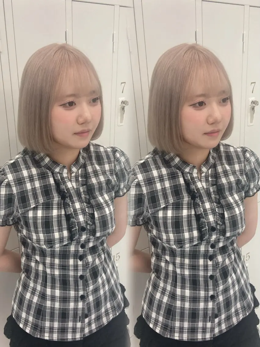 ショート カラー ヘアアレンジ ベージュカラー ホワイトベージュ ヘアカラー トリートメント girlyハイトーン /airi🍓🎀のヘアスタイル