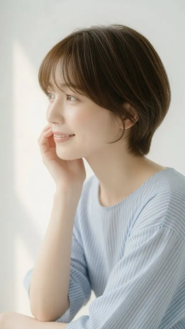 ショート ショートヘア 撮影モデル 石沢 知康のヘアスタイル