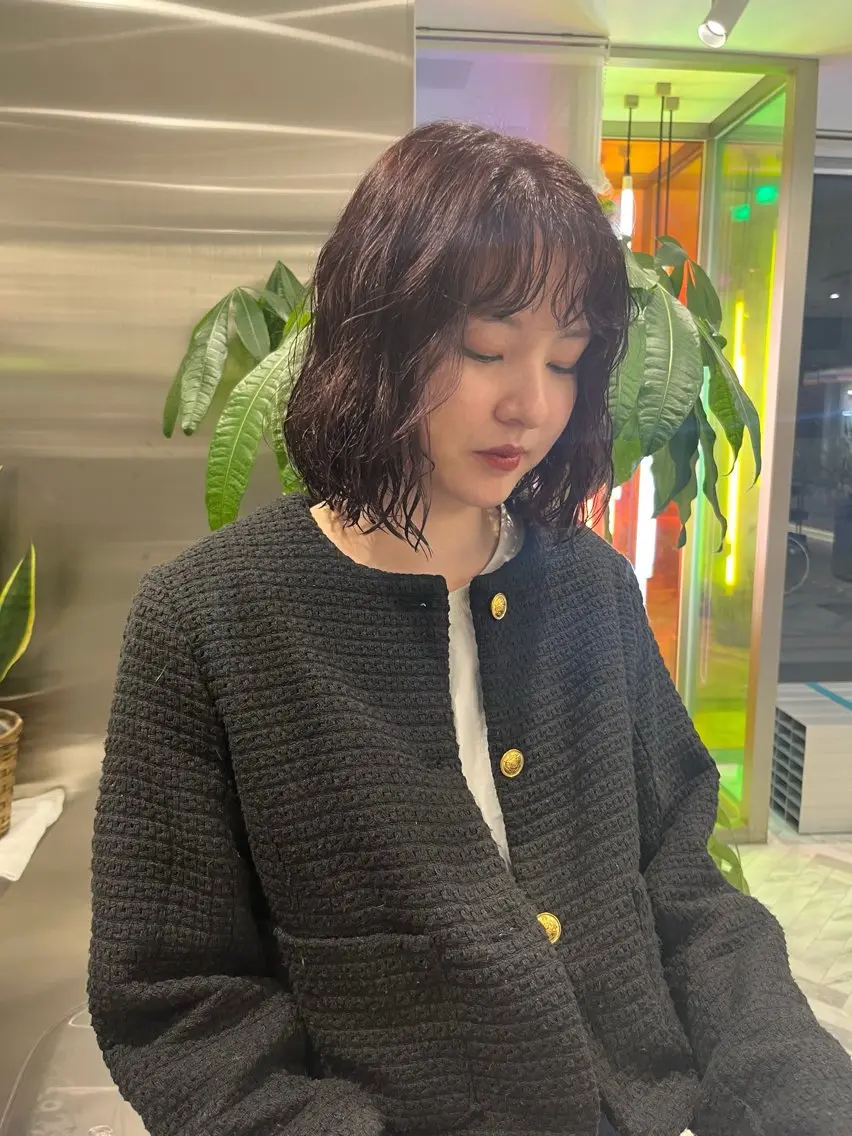 ミディアム パーマ 平野 優奈のヘアスタイル