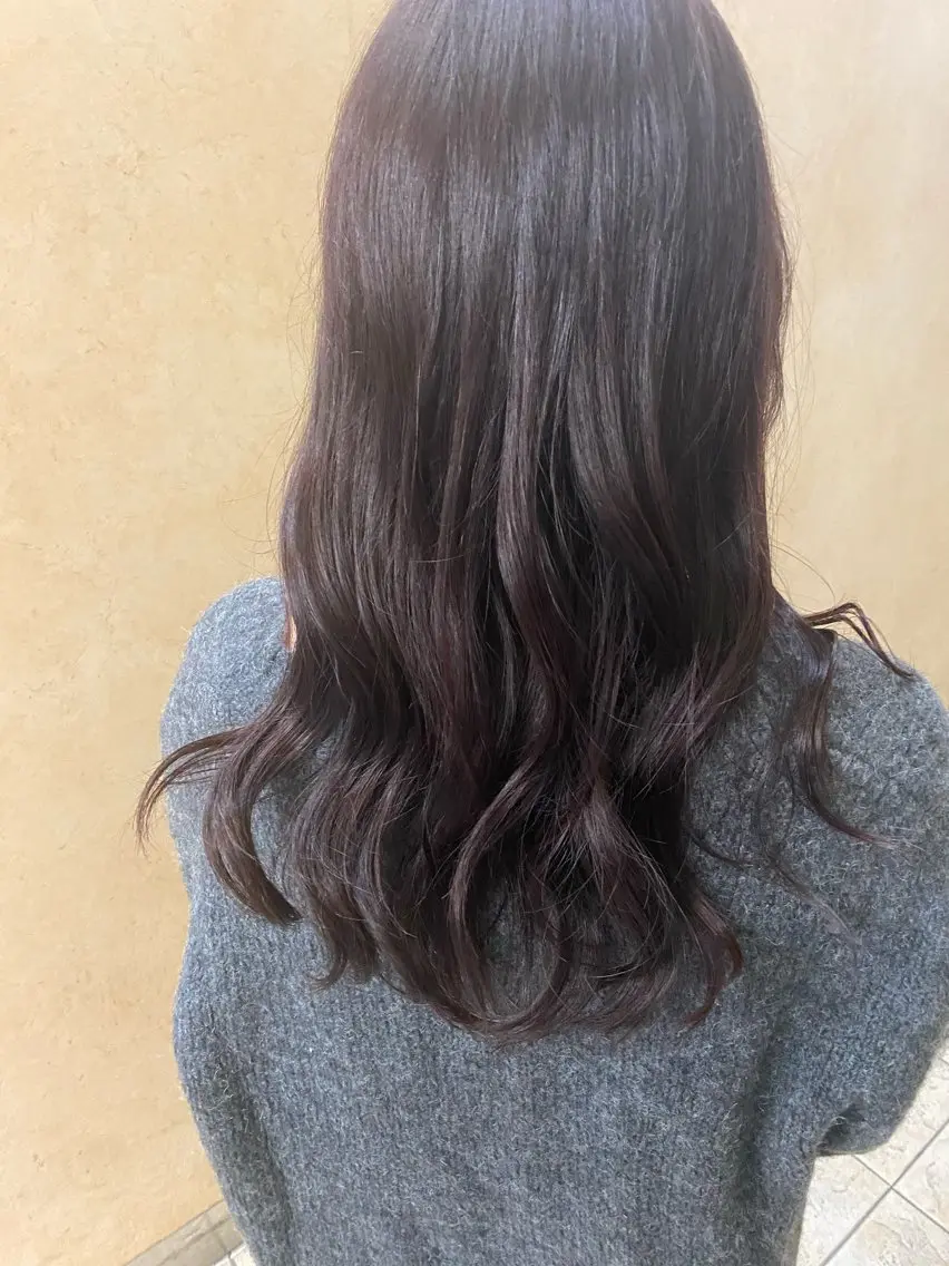 ロング カラー ボルドーカラー レッドカラー yui/パーマ/ メンズカットのヘアスタイル