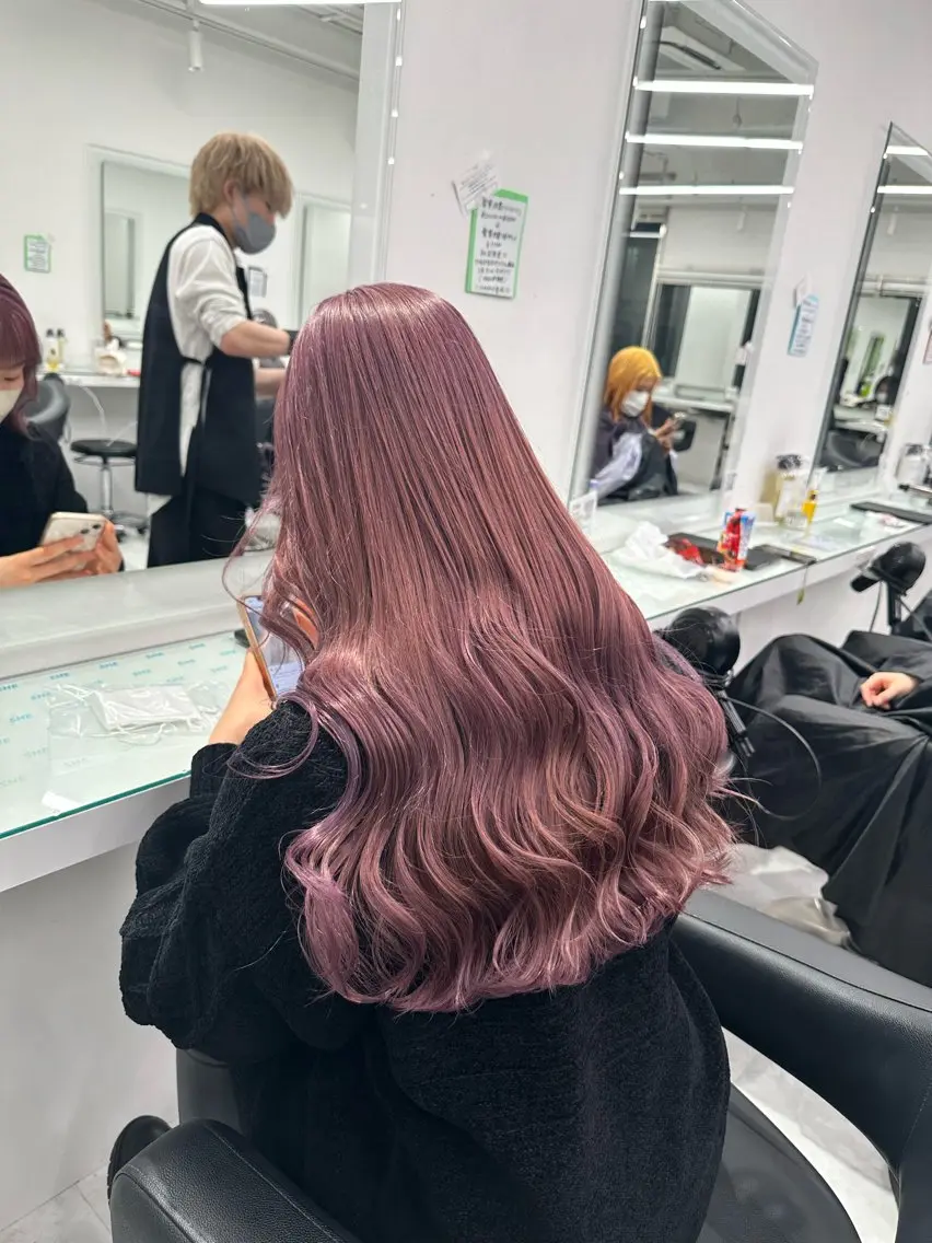 ロング カラー カット ヘアカラー トリートメント ヘアセット 🩷暖色カラー🩷 BONのヘアスタイル