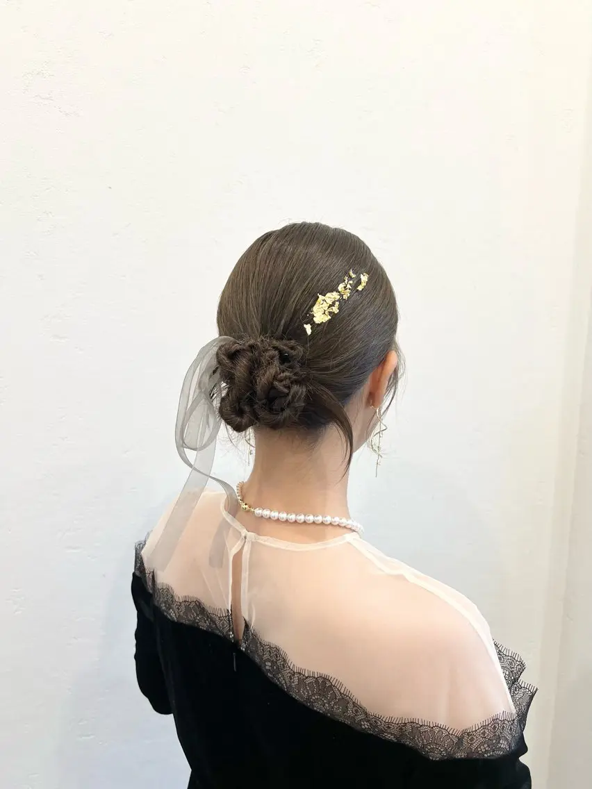 ヘアアレンジ ヘアセット 博多⌇お呼ばれヘア⌇ 透明感カラー⌇菅泉美のヘアスタイル