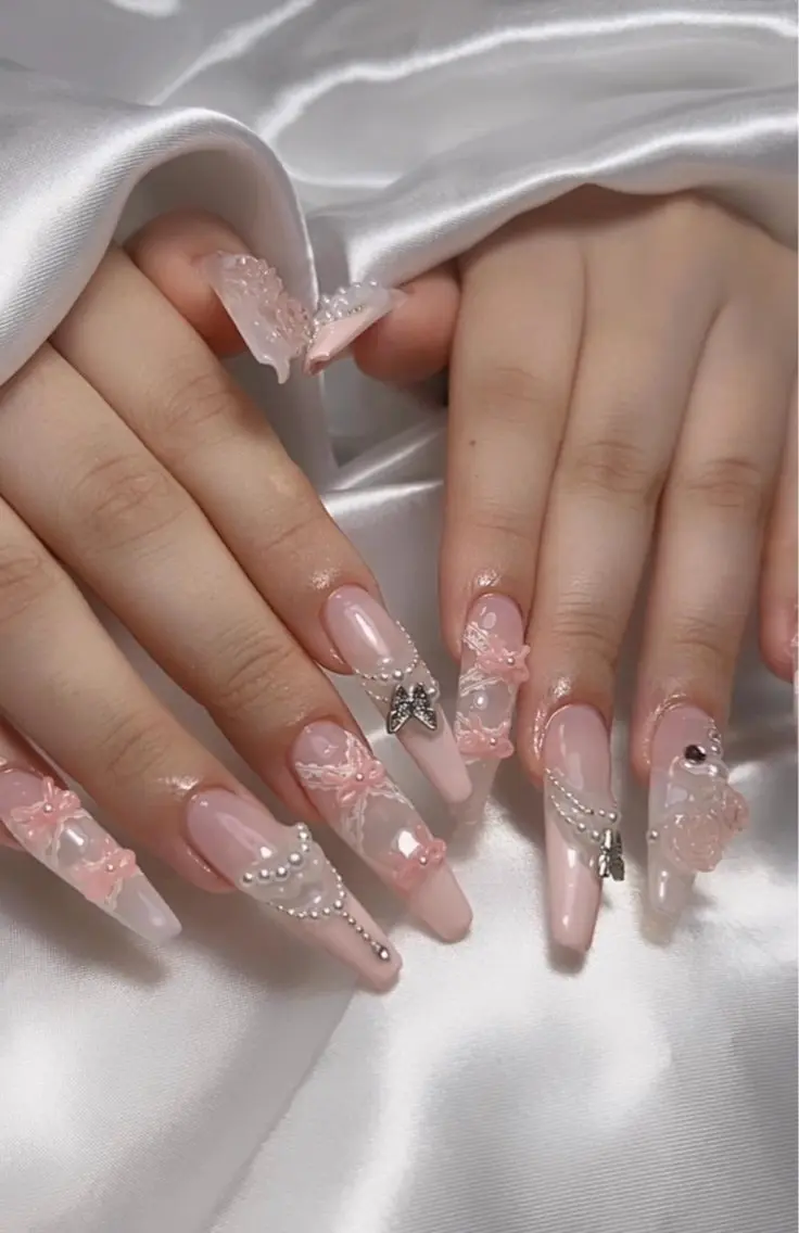 ネイル アートネイル オーロラネイル チークネイル 長さ出し フットネイル Chan nailsのネイルデザイン