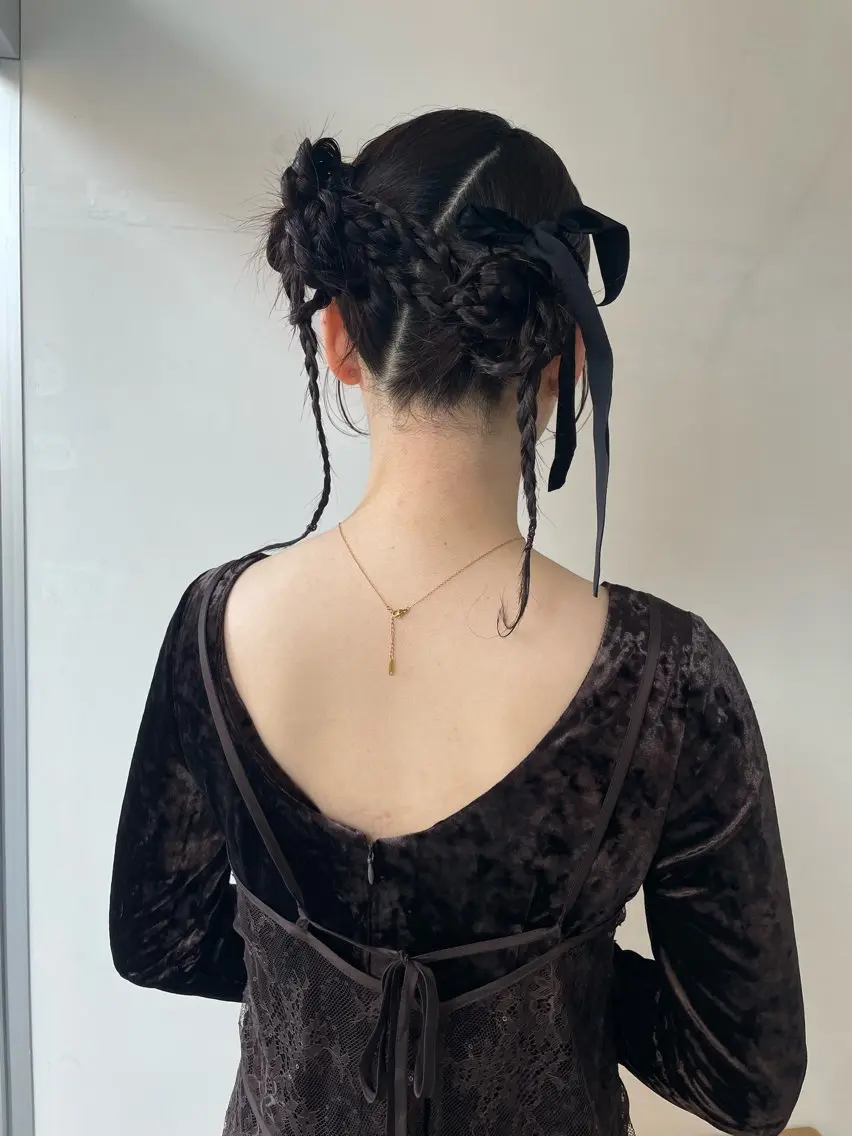 ヘアアレンジ 三つ編み ヘアセット 熊崎 葵のヘアスタイル