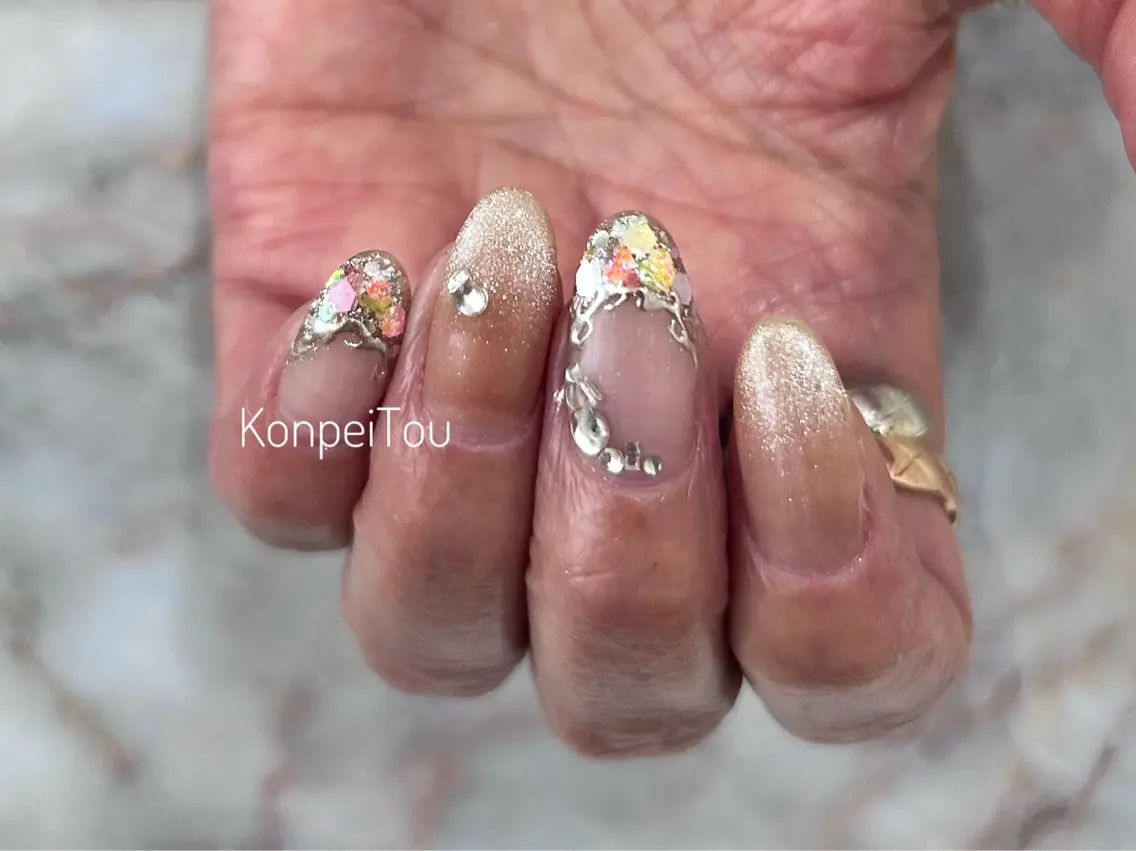 ネイル ニュアンスネイル ブライダルネイル ハンドネイル おうちのネイルサロン KonpeiTouのネイルデザイン