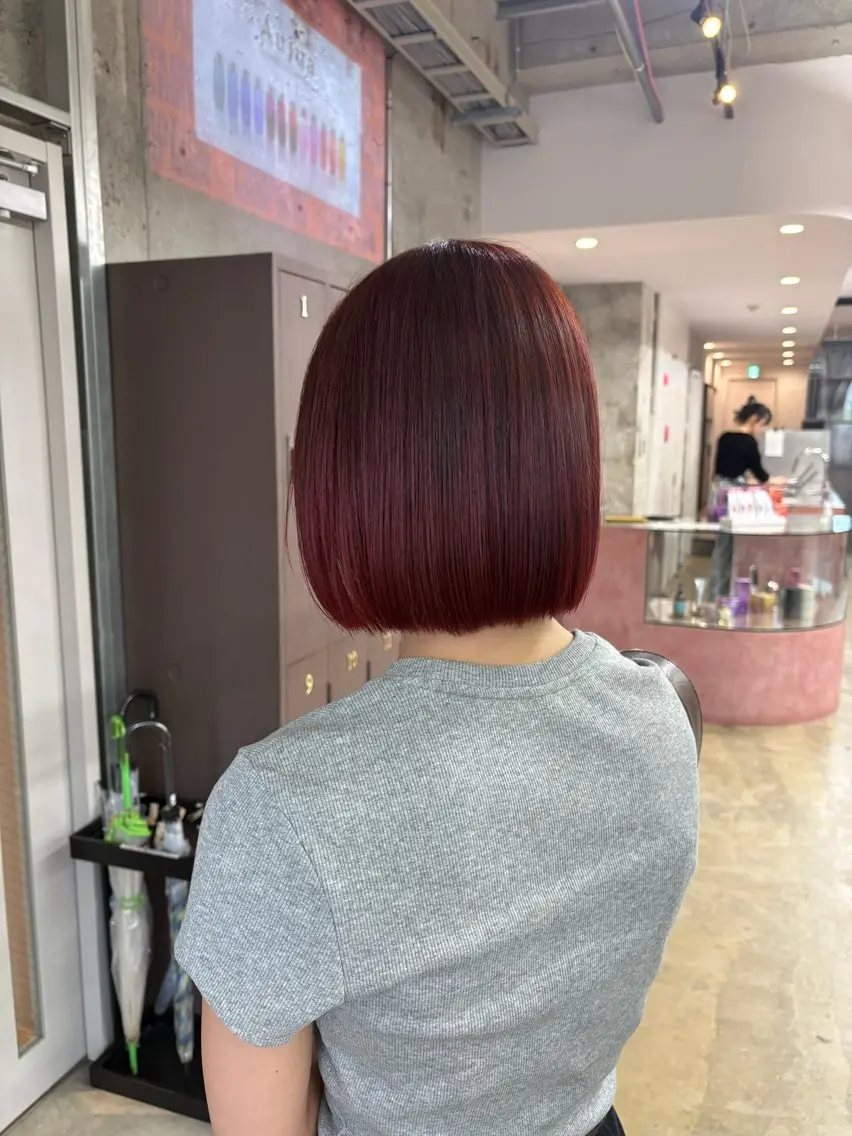 ミディアム カラー ヘアカラー 松井ゆら/ ショート/縮毛矯正のヘアスタイル