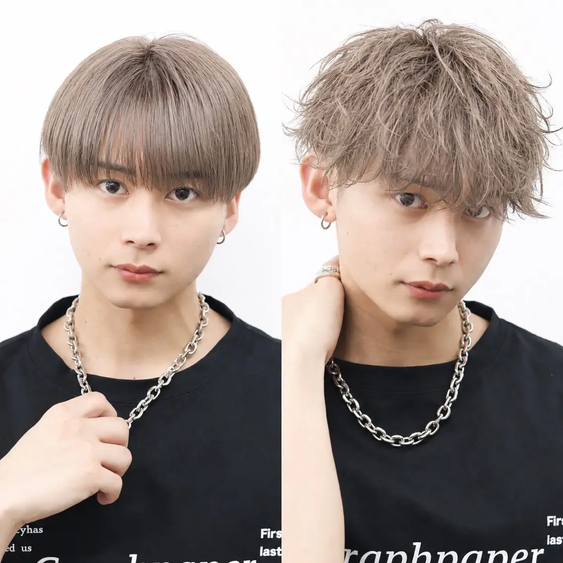 ミディアム カラー パーマ メンズ カット ヘアカラー トリートメント メンズブリーチ🔥 KYOHEIのヘアスタイル