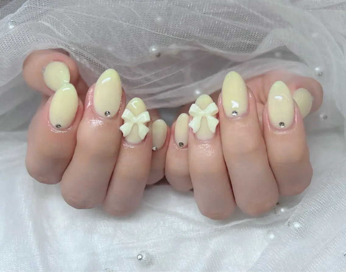 ネイル ハンドネイル 🎀PG🩵 ネイルサロンのネイルデザイン