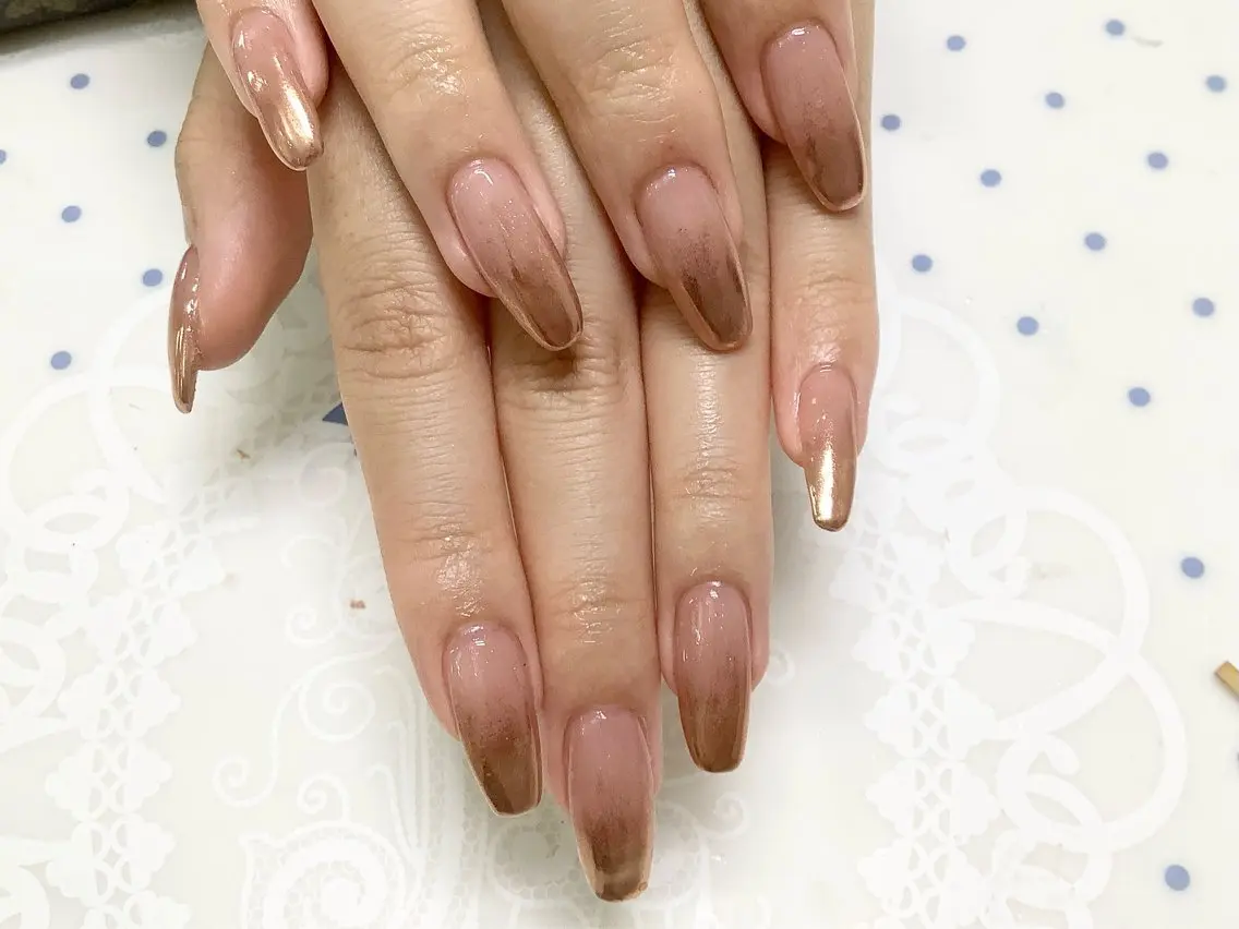ネイル クリアネイル グラデーション ミラーネイル みき 🎀のマツエク・マツパデザイン