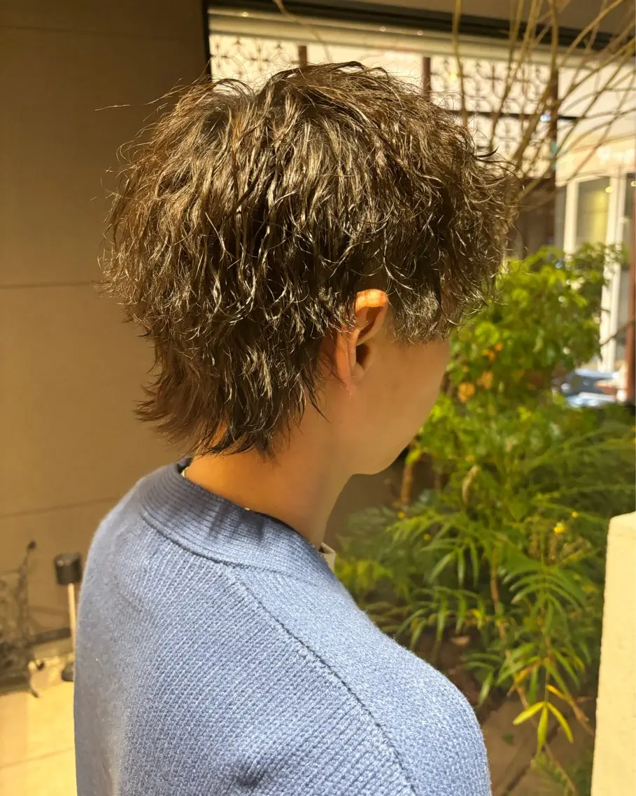ショート パーマ メンズ 水川 七海のヘアスタイル