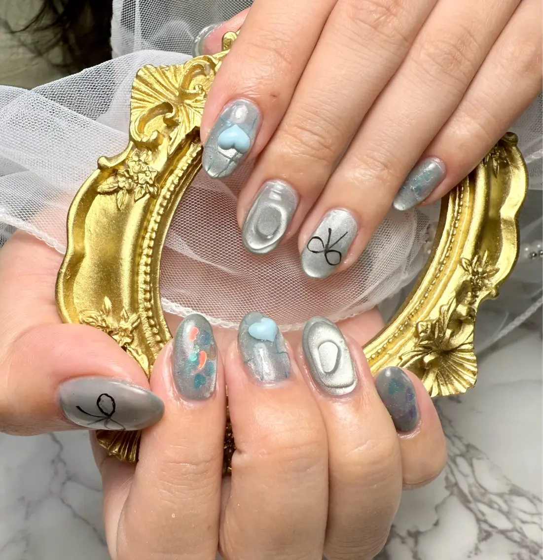 ネイル アートネイル チークネイル フレンチネイル 氷ネイル・うるうるネイル キラキラネイル Mai’s nailのネイルデザイン