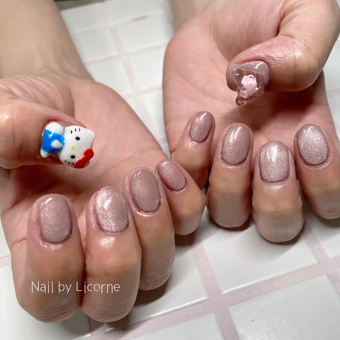 ネイル アートネイル オーロラネイル フレンチネイル 氷ネイル・うるうるネイル マグネットネイル ハンドネイル Nail by Licorneのネイルデザイン