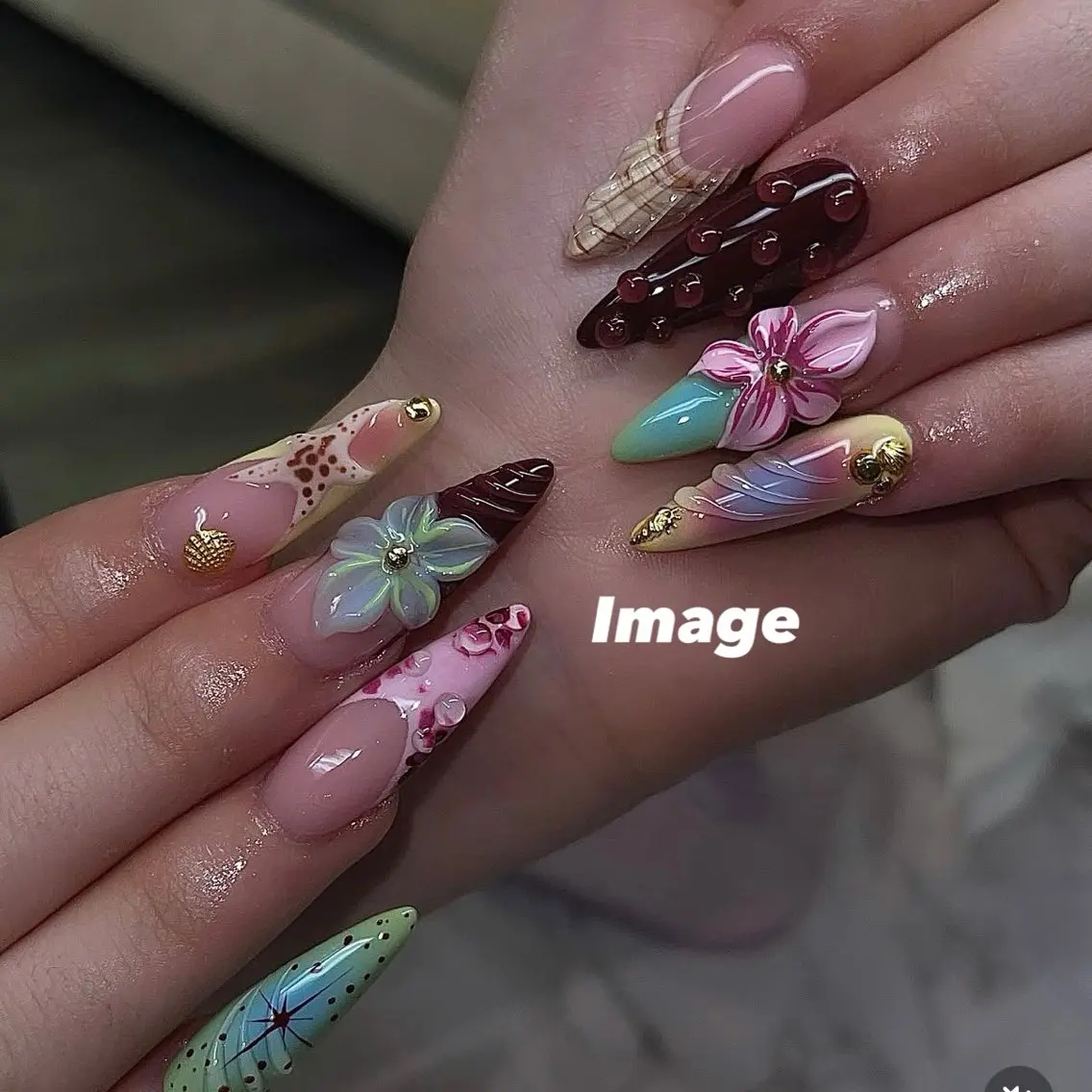 ネイル ロングネイル ハンドネイル Nail salon Euphoriaのネイルデザイン