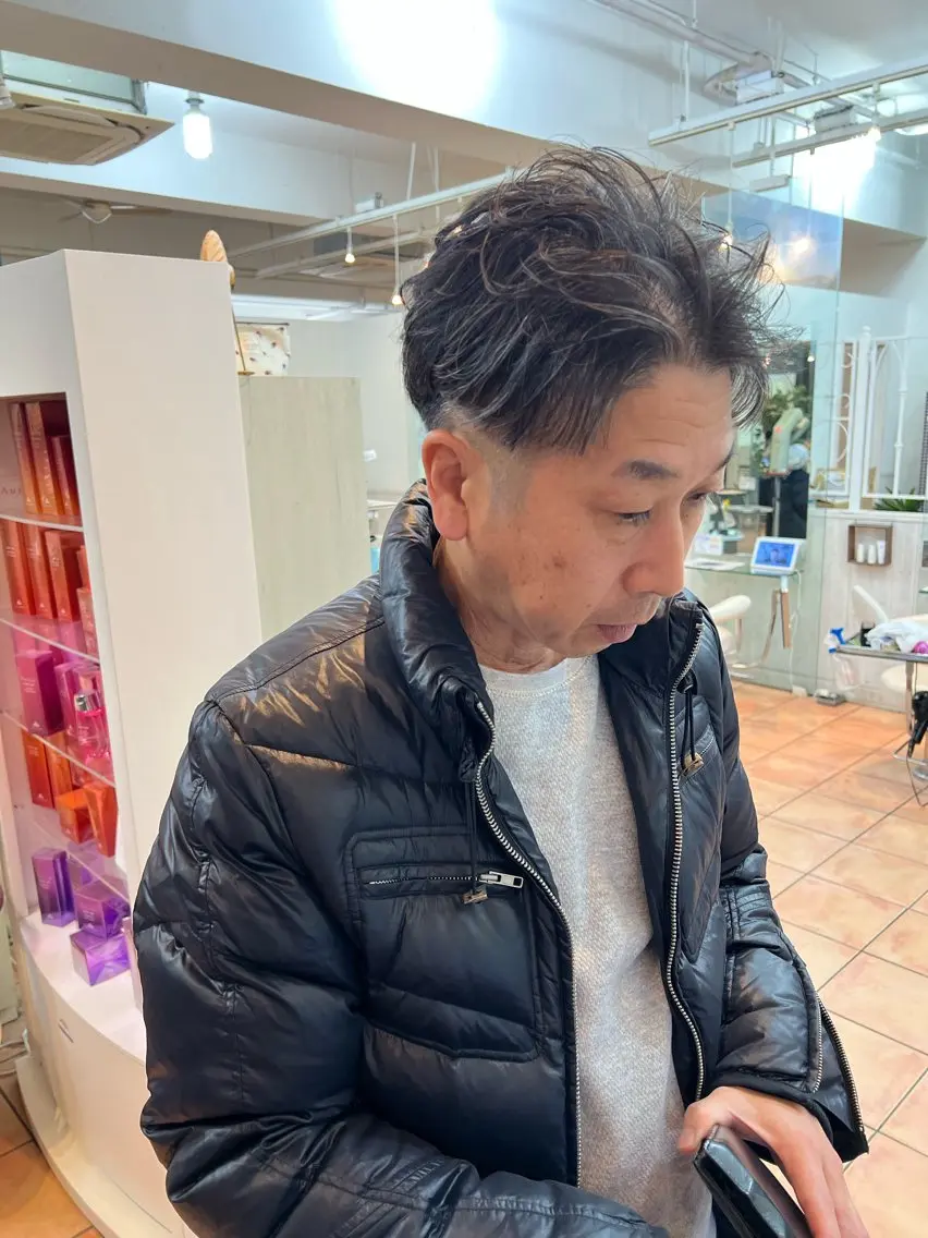 メンズ フェザーパーマ メンズパーマ 大人メンズヘア アドバイザーkaiのヘアスタイル
