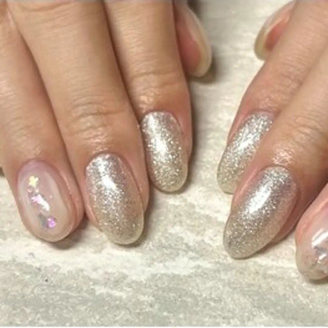 ネイル 韓国ネイル ラメ(グリッター) シンプルネイル JULIE NAILのネイルデザイン