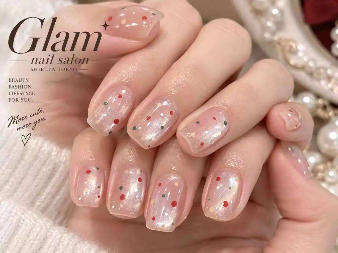 ネイル ハンドネイル エツメ💅 長さ出し🎀デザインのネイルデザイン