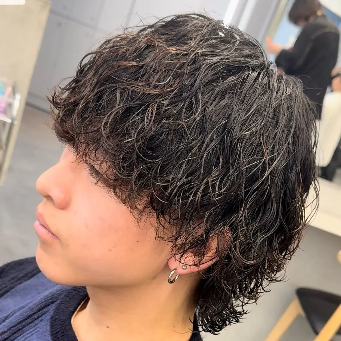 ミディアム パーマ ヘアアレンジ メンズ fifth 石川 凪のヘアスタイル