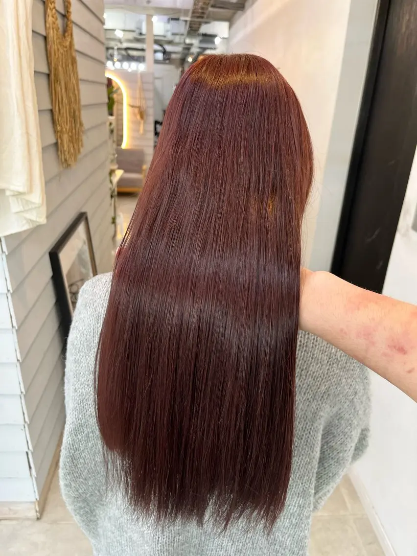 セミロング カラー ブラウンカラー ピンクカラー ピンクブラウン ヘアカラー トリートメント ブリーチ有無Wカラー メンズパーマ大成のヘアスタイル