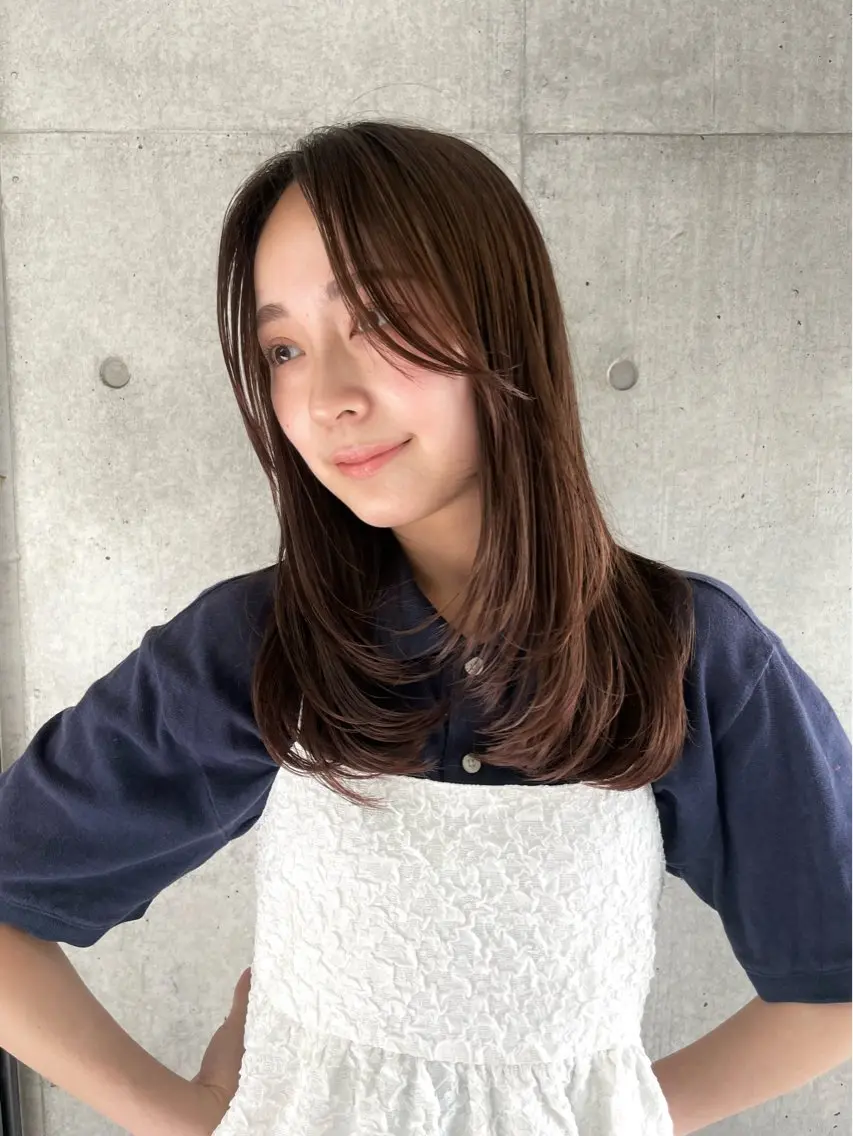 ミディアム 似合わせ/ベージュ /レイヤー/りほ🤍のヘアスタイル