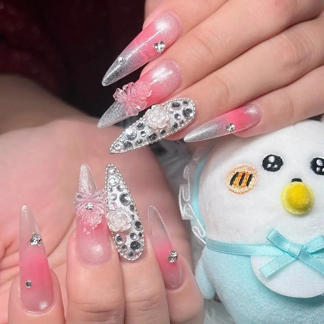 ネイル フットネイル フレンチネイル グラデーション 韓国ネイル ロングネイル ハンドネイル Hani Nail Salonのネイルデザイン